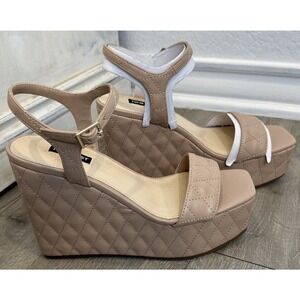 Nine West Wedge Heels Platform Shoes Quilted Womens Size 8.5M Nila3‎